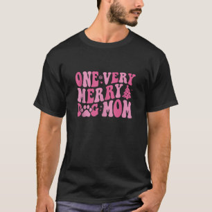 Eine sehr fröhliche Mama Groovy Pink Weihnachtsunt T-Shirt