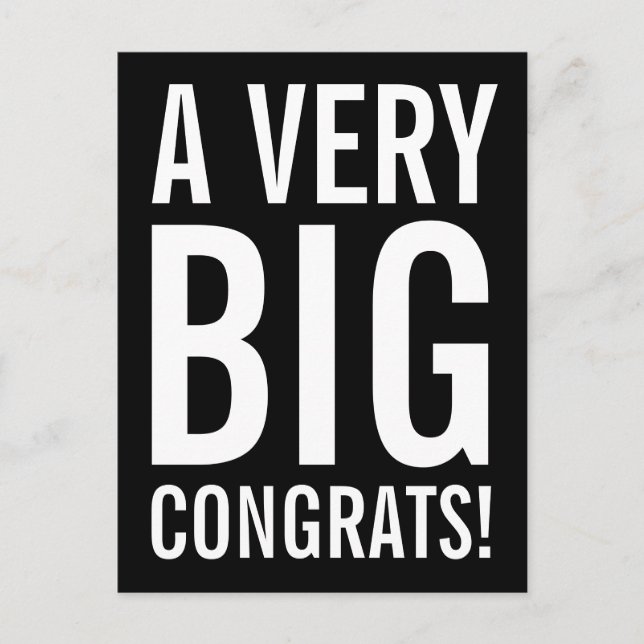 Eine sehr große Postkarte für Glückwunsch (Vorderseite)