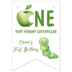 Eine sehr hungrige Raupe zum ersten Geburtstag Wimpelkette