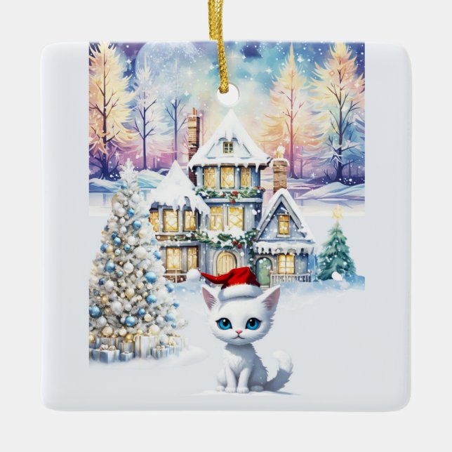 EINE SEHR KIT KAT CHRISTMAS KERAMIKORNAMENT (Vorderseite)