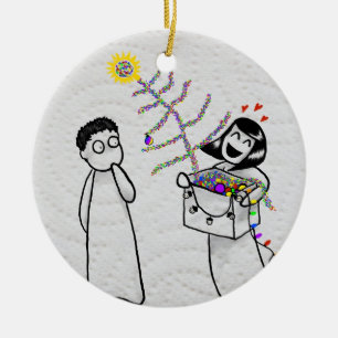 Eine sehr klebrige Weihnachtsverzierung Keramik Ornament