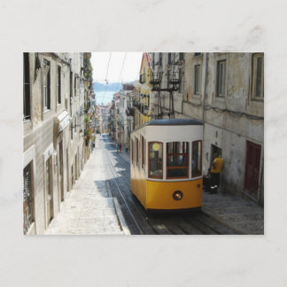 Eine Seilbahn in Lissabon Postkarte