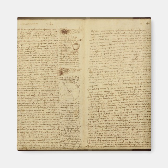 Eine Seite aus dem Codex Leicester, 1508-12 Magnet (Vorne)