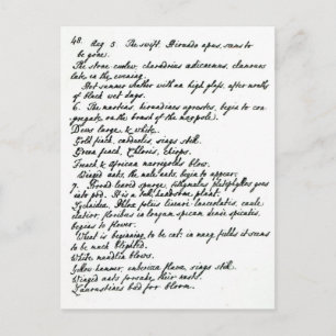 Eine Seite aus dem Tagebuch von Rev. James Woodfor Postkarte