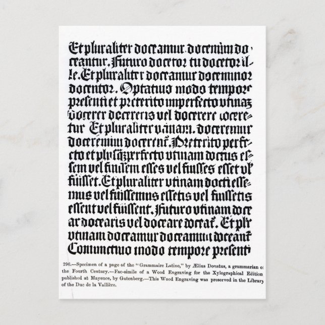 Eine Seite des "Grammaire Latine" Postkarte (Vorderseite)