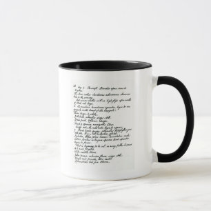 Eine Seite vom Tagebuch von Rev. James Woodforde Tasse
