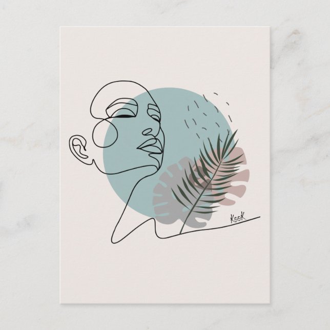 Eine sexy Frau. Minimalistische Kunst mit sanften  Postkarte (Vorderseite)