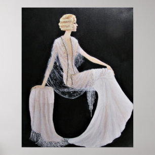 Eine Showgirl-Dame aus der Art-Déco-Ära von Dian.. Poster