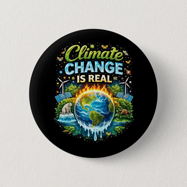 Eine sich erwärmende Welt Button (Vorderseite)