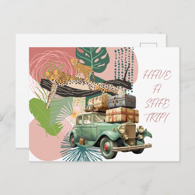 Eine sichere Fahrt Feiertagspostkarte (Vorne/Hinten)