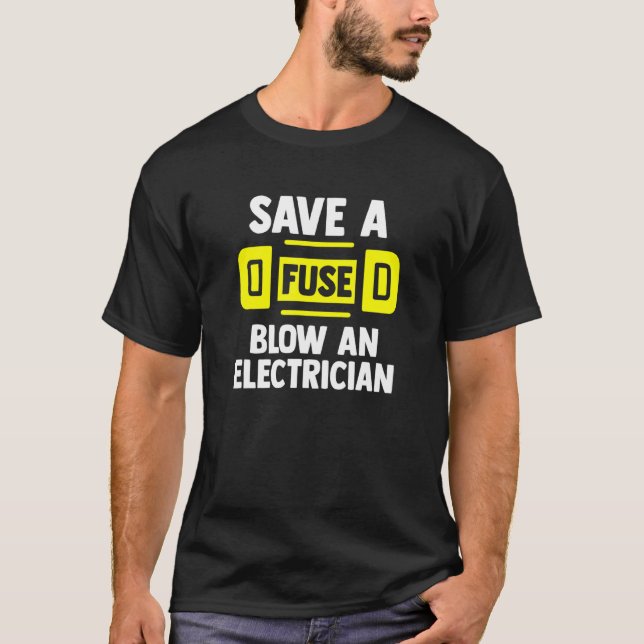 Eine Sicherung retten, die an einen Elektro-Stecke T-Shirt (Vorderseite)