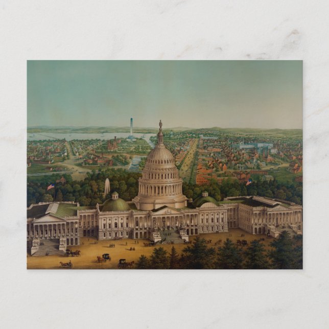 Eine Sicht auf Washington DC Postkarte (Vorderseite)