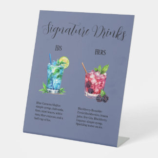 Eine Signature-Drink-Menüvorlage für jeden Anlass Sockelschild