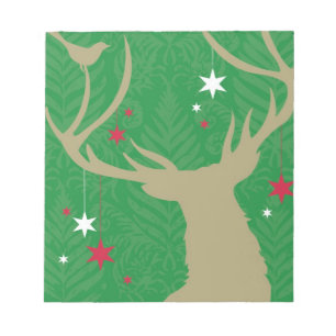 Eine Silhouette eines Hirsches mit Sternen Notizblock