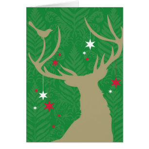 Eine Silhouette eines Rotwilds mit den Sternen,