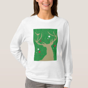 Eine Silhouette eines Rotwilds mit den Sternen, T-Shirt