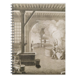 Eine silk Färberwerkstatt, vom 'Encyclopedie DES Notizblock