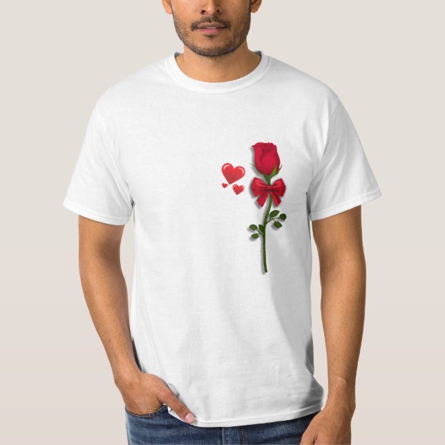 Eine Single-Rote Rose in Bloom T-Shirt (Vorderseite)