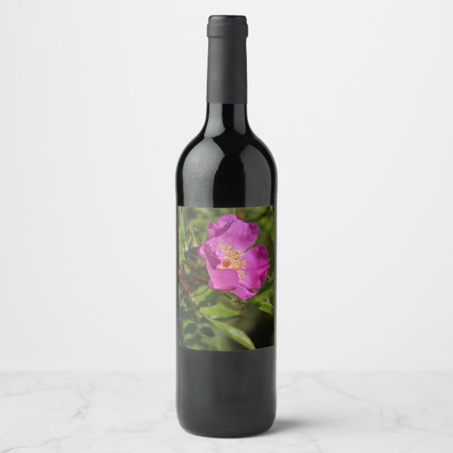 Eine Single-wilde Rose Weinetikett (Vorderseite)