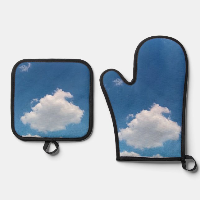 Eine Single-Wolke Ofenhandschuh & Topflappen-Set (Vorderseite)