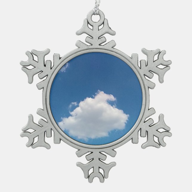 Eine Single-Wolke Schneeflocken Zinn-Ornament (Vorderseite)