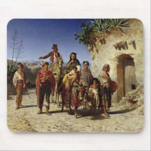 Eine Sinti und Roma-Familie auf der Straße, c.186 Mousepad