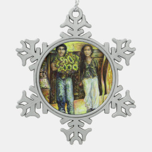 Eine Sixtinische HerausforderungI Phase einer ChaI Schneeflocken Zinn-Ornament