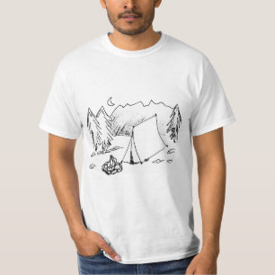 Eine Skizze für Camping T-Shirt