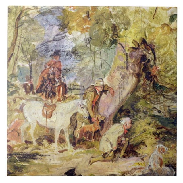 Eine Skizze für "die Förster, die Rotwild" Fliese (Vorderseite)