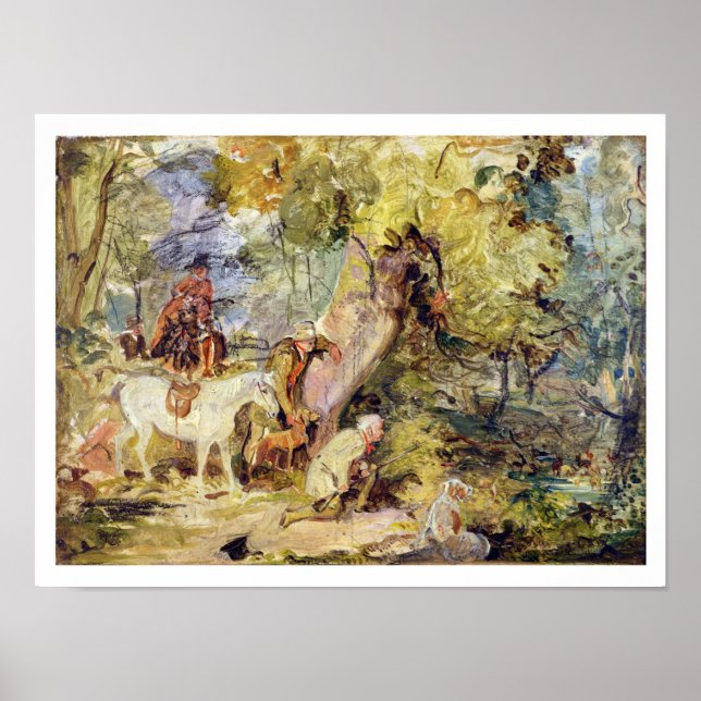 Eine Skizze für "Waldläufer" (Öl über c Poster (Vorne)