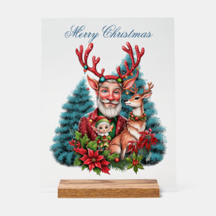 eine skurrile Weihnachtsillustrierung, Acrylschild