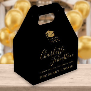 Eine Smart Cookie Black and Gold Graduation Party Geschenkschachtel
