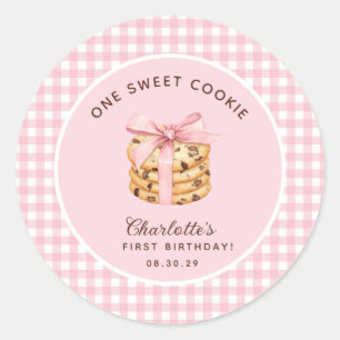 Eine Smart Cookie Girls zum ersten Geburtstag Runder Aufkleber