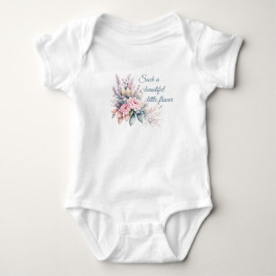 Eine so schöne kleine Blume - Florale Anordnung Baby Strampler