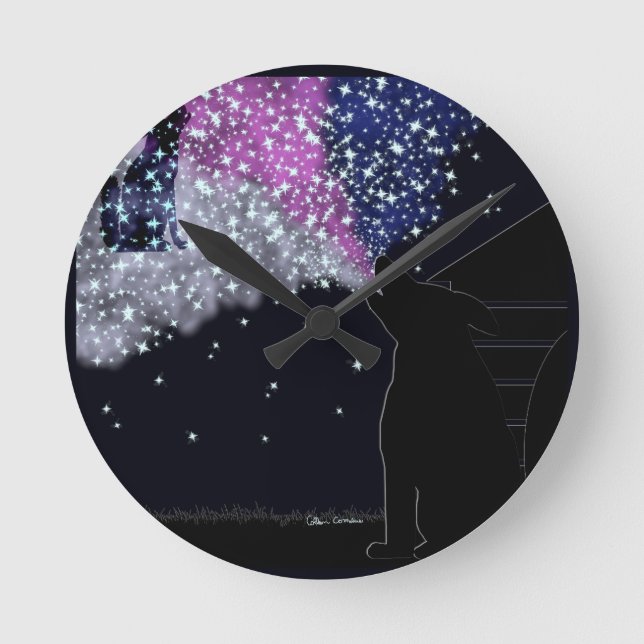 Eine Sommernacht mit Sirius Runde Wanduhr (Vorderseite)