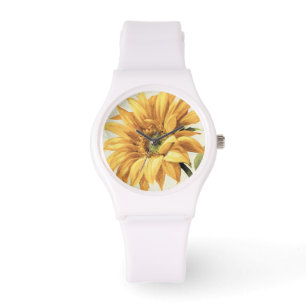 Eine Sonnenblume in voller Blüte Armbanduhr