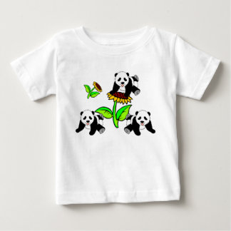 Eine Sonnenblume-und Panda-Bären Baby T-shirt