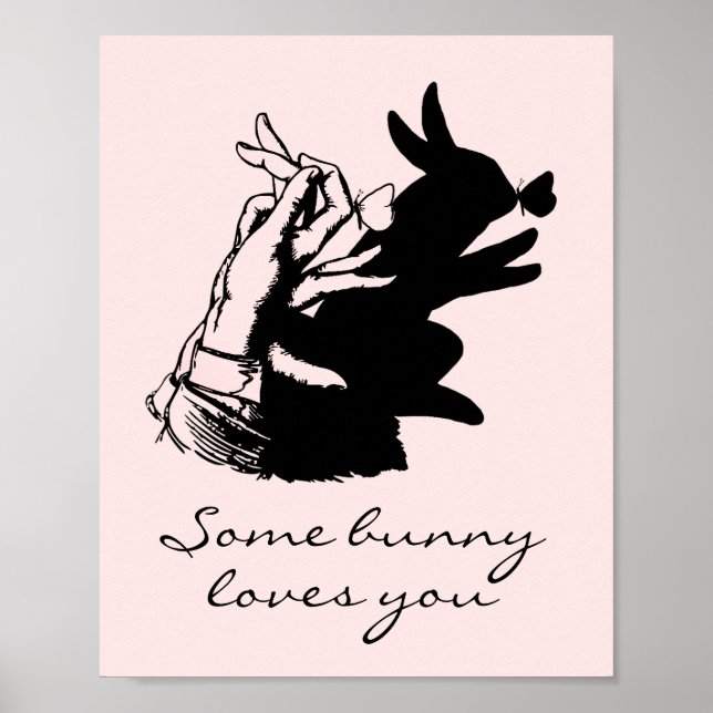 Eine sonnige Liebe pinkelt in Pastellrosa mit schw Poster (Vorne)