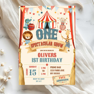 Eine spektakuläre Show zum ersten Geburtstag Einladung