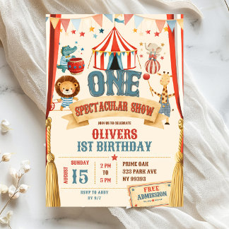 Eine spektakuläre Show zum ersten Geburtstag Einladung