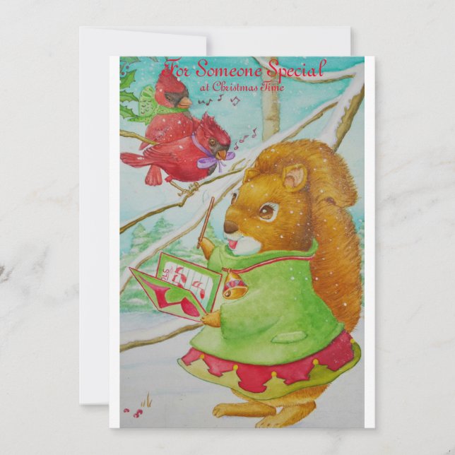 Eine spezielle kleine Mädchen Weihnachtskarte. Dankeskarte (Vorderseite)