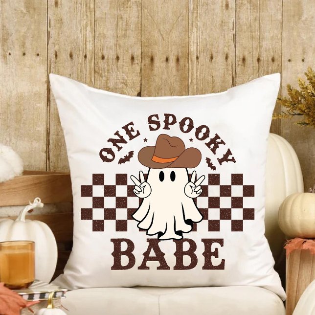 Eine Spooky Babe Western Cowgirl Baby Birthday Kissen (One Spooky Babe Western Cowgirl Baby Birthday Throw Pillow)