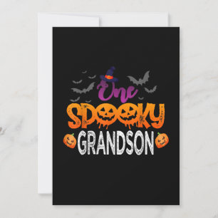 Eine Spooky Grandson Familie, die Halloween-Kosten Feiertagskarte