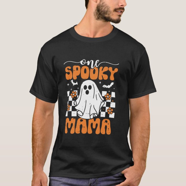 Eine Spooky Mama Matching Familie Halloween Kostüm T-Shirt (Vorderseite)