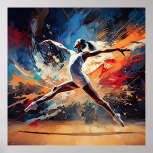 Eine Sportlerin für Gymnastik. Poster