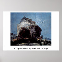 Eine Stadt am Felsen von Francisco de Goya