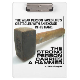 Eine starke Person trägt einen Hammer - Gym Workou Klemmbrett