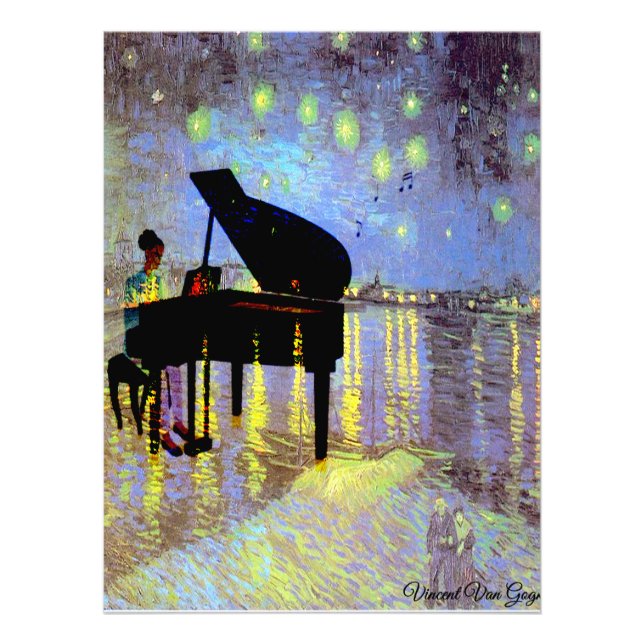 Eine Starry Night in Rhome (Altered Van Gogh/Foto) Fotodruck (Vorne)