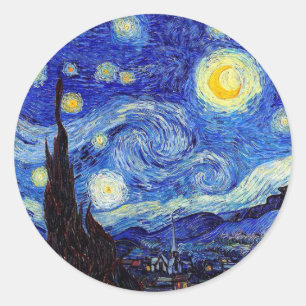 Eine Starry Night Inspiriert Van Gogh Classic Prod Runder Aufkleber