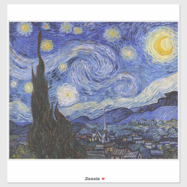 Eine Starry Night: Saint Remy von Vincent Van Gogh Aufkleber (Blatt)